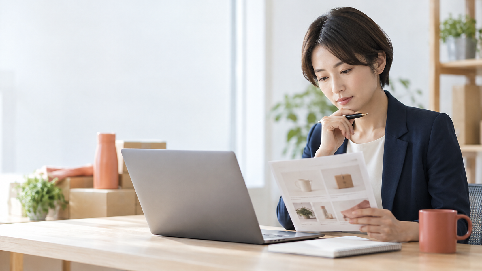 EC問い合わせの内容と回答基準を確認する担当者